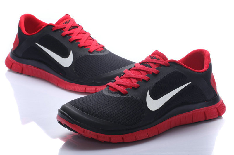 Hot Nike Free4.0 Men Shoes White/Black/Red